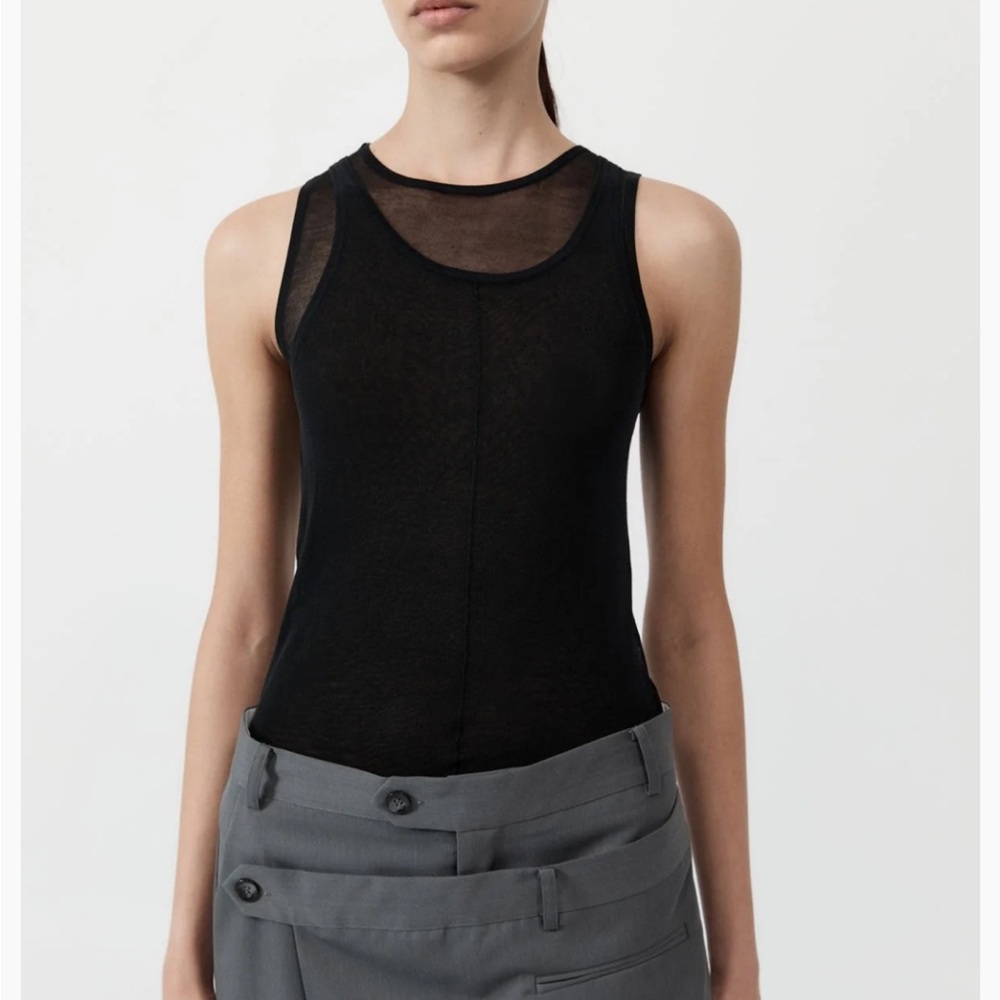 St. Agni Black Sheer Tank Top